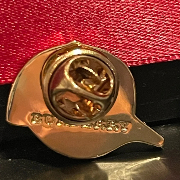 Burberry Gold and Black Plaid Brooch - Picture 5 of 5